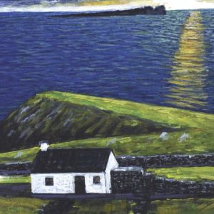 Painting of sunset over Tory Island